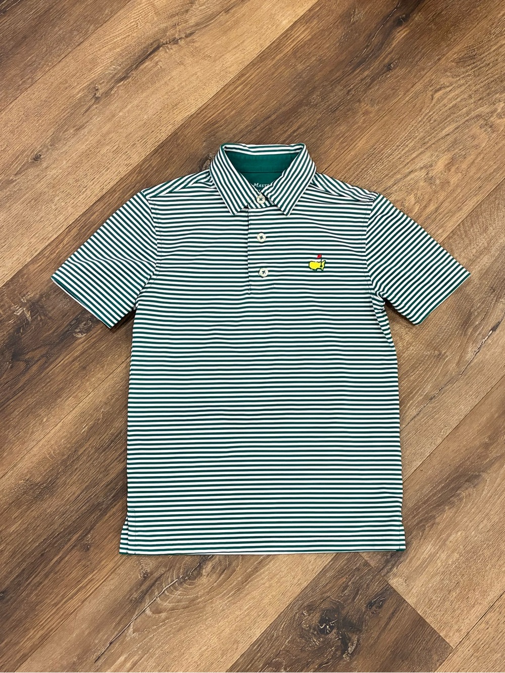 Masters Kids Green Stripe Polo Shirt Top Golf Sports 5-7 Boy